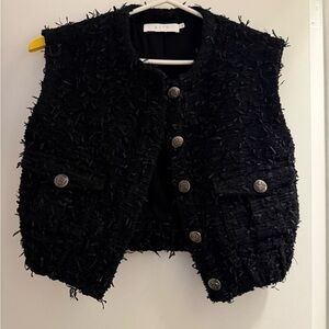 Astr Black Vest with Metallic Accents